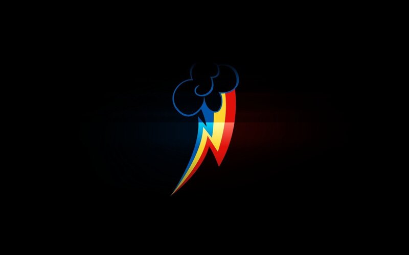Rainbow Dash logo on black