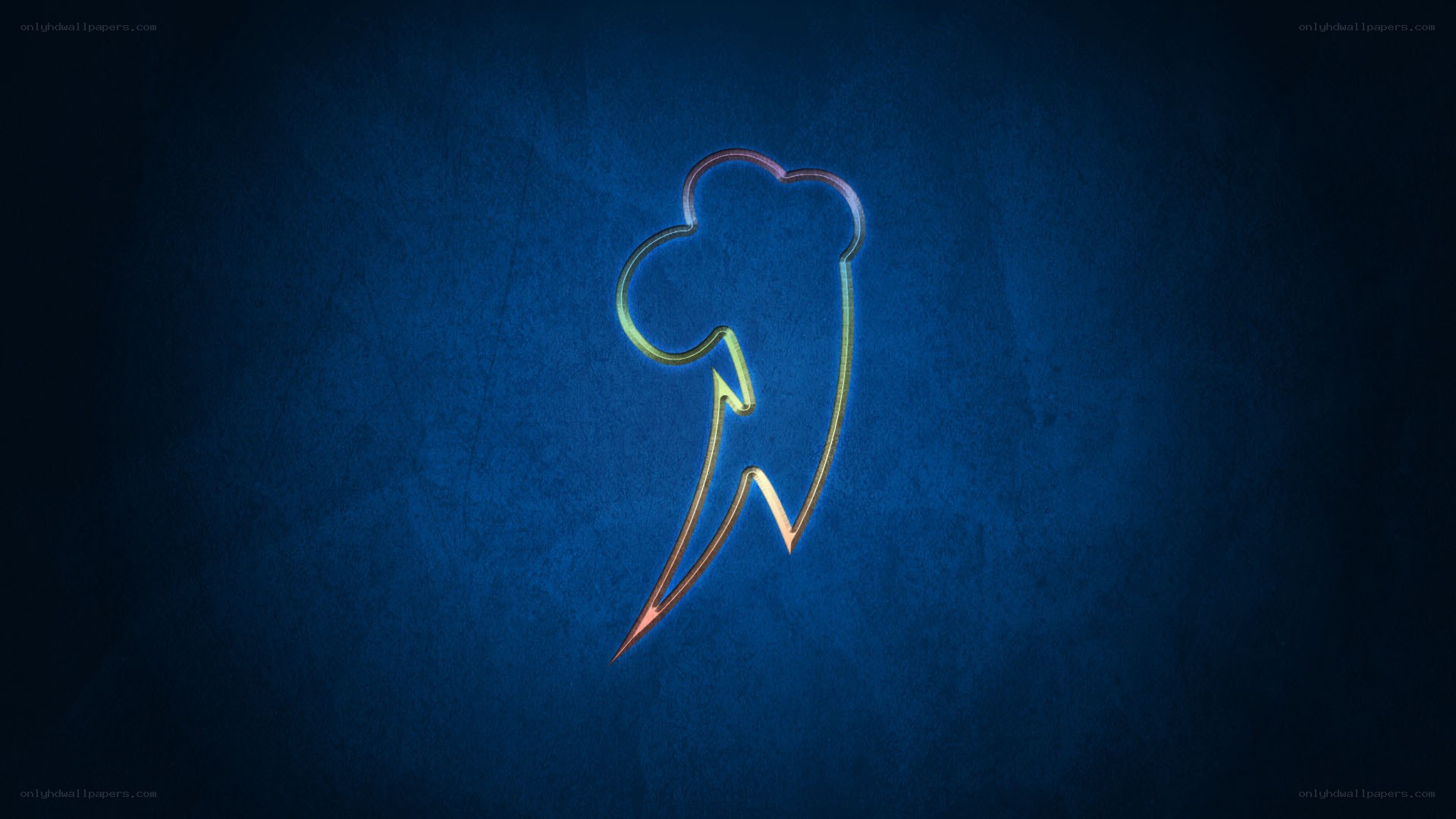Rainbow Dash logo on blue