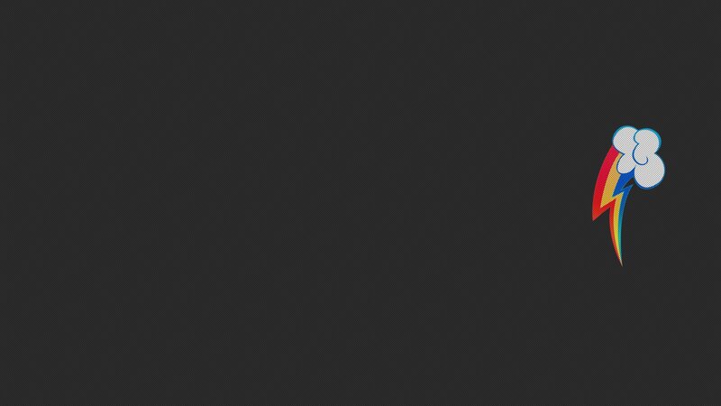 Rainbow Dash logo on dark background