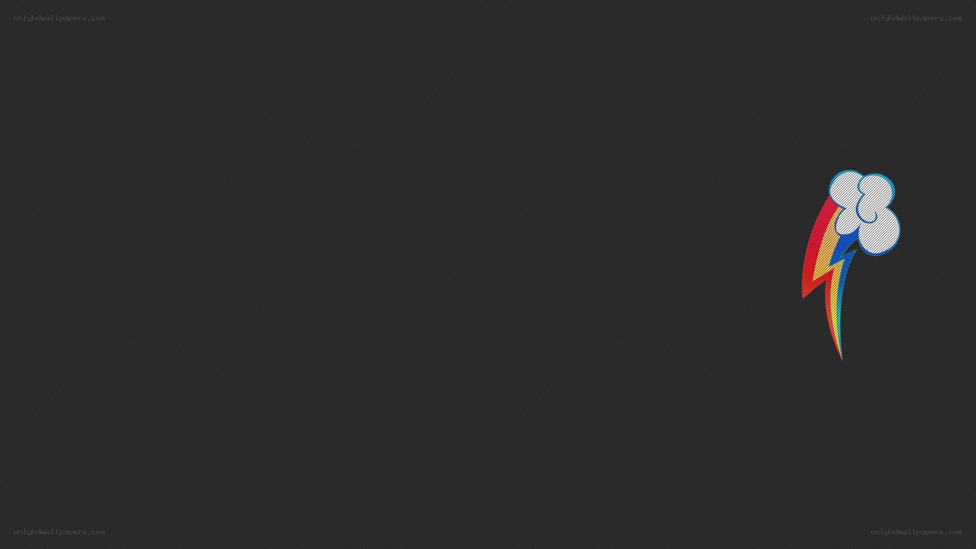 Rainbow Dash logo on dark background