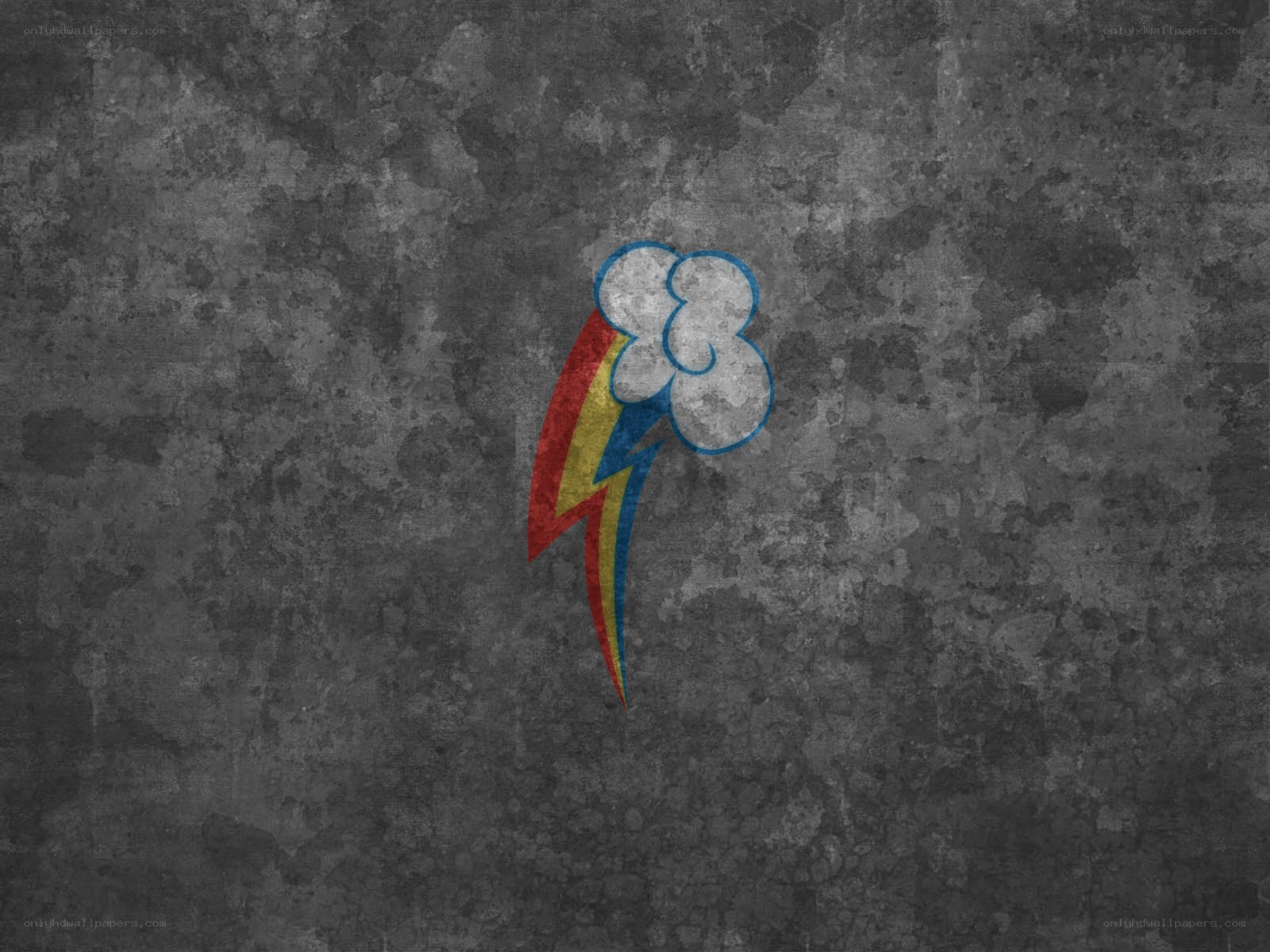 Rainbow Dash logo on textured background