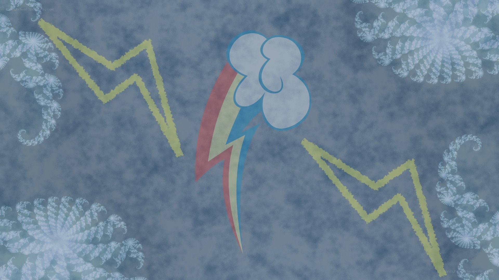 Rainbow Dash logo with fractal background