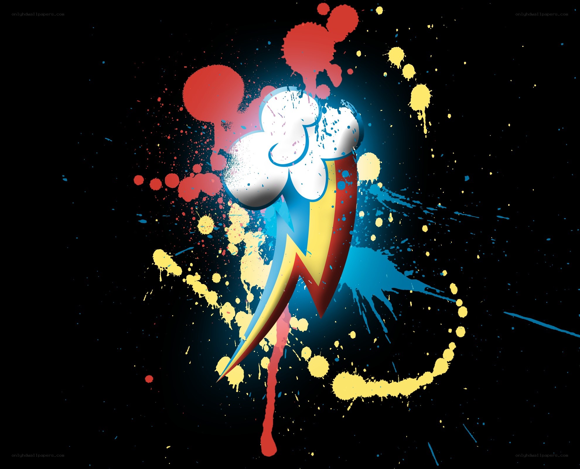 Rainbow Dash logo with paint splatters