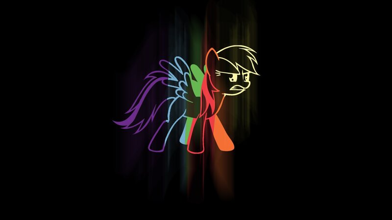 Rainbow Dash neon outline
