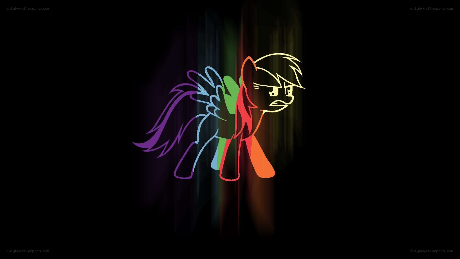 Rainbow Dash neon outline