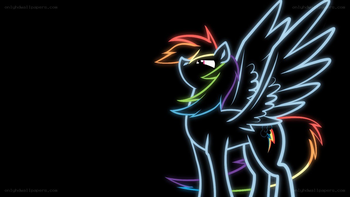 Rainbow Dash neon outline