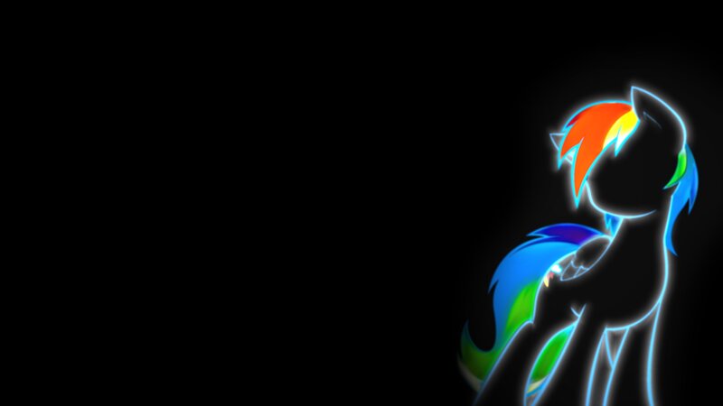 Rainbow Dash neon silhouette