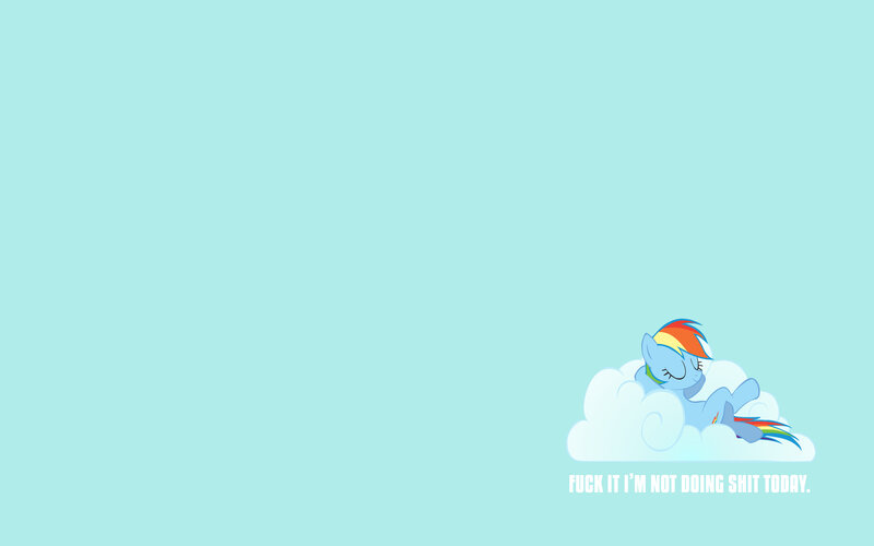 Rainbow Dash on a cloud
