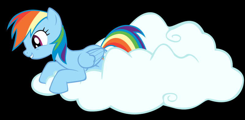 Rainbow Dash on a cloud