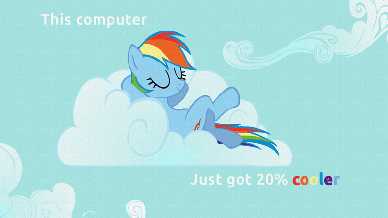 Rainbow Dash on a cloud