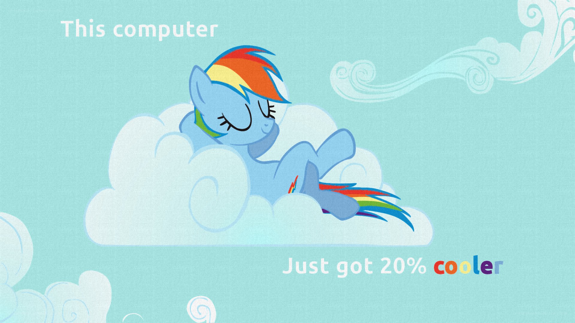 Rainbow Dash on a cloud