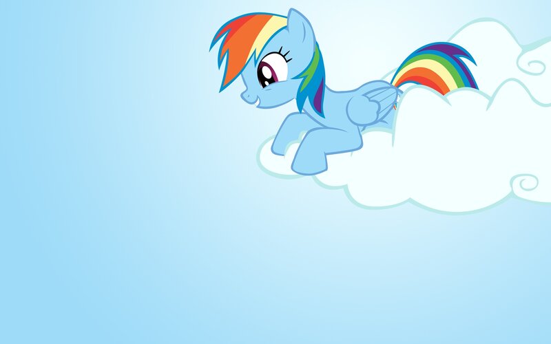 Rainbow Dash on a cloud