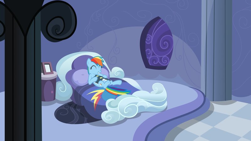 Rainbow Dash on Bed