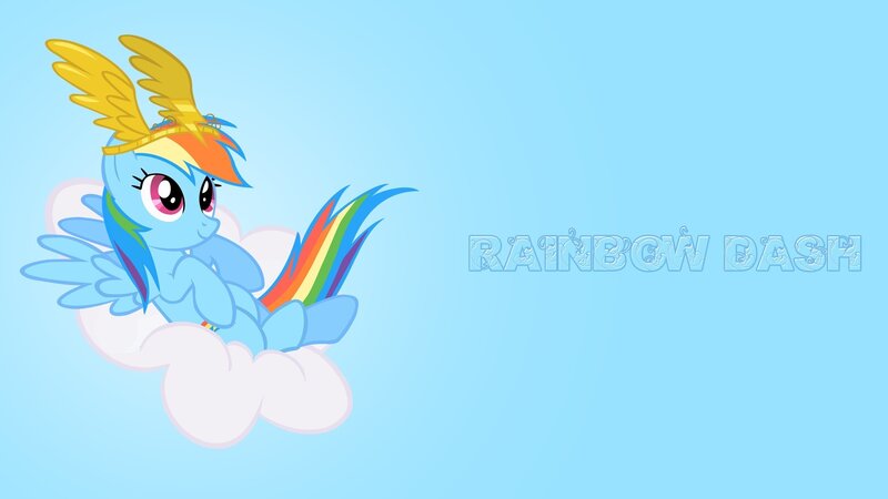 Rainbow Dash on Cloud — Blue, Playful