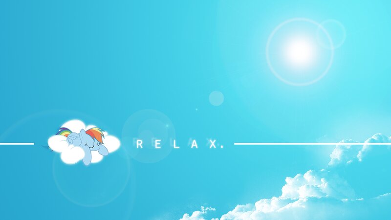 Rainbow Dash on Cloud — Blue, Serene