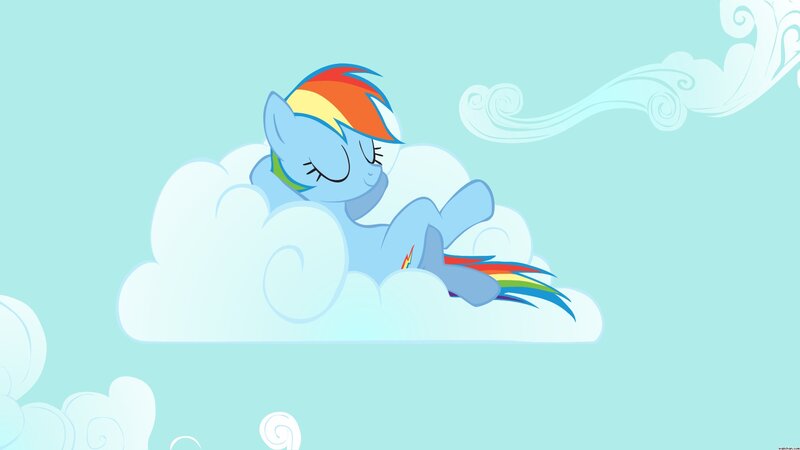 Rainbow Dash on Cloud — Blue