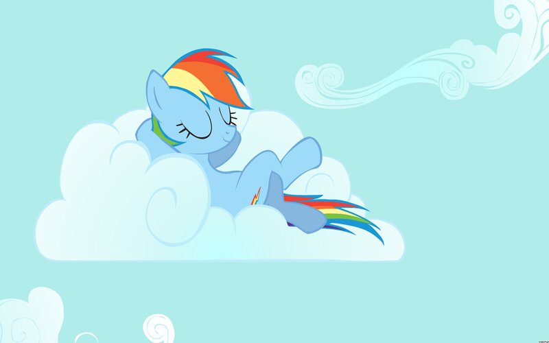 Rainbow Dash on Cloud — Light Blue