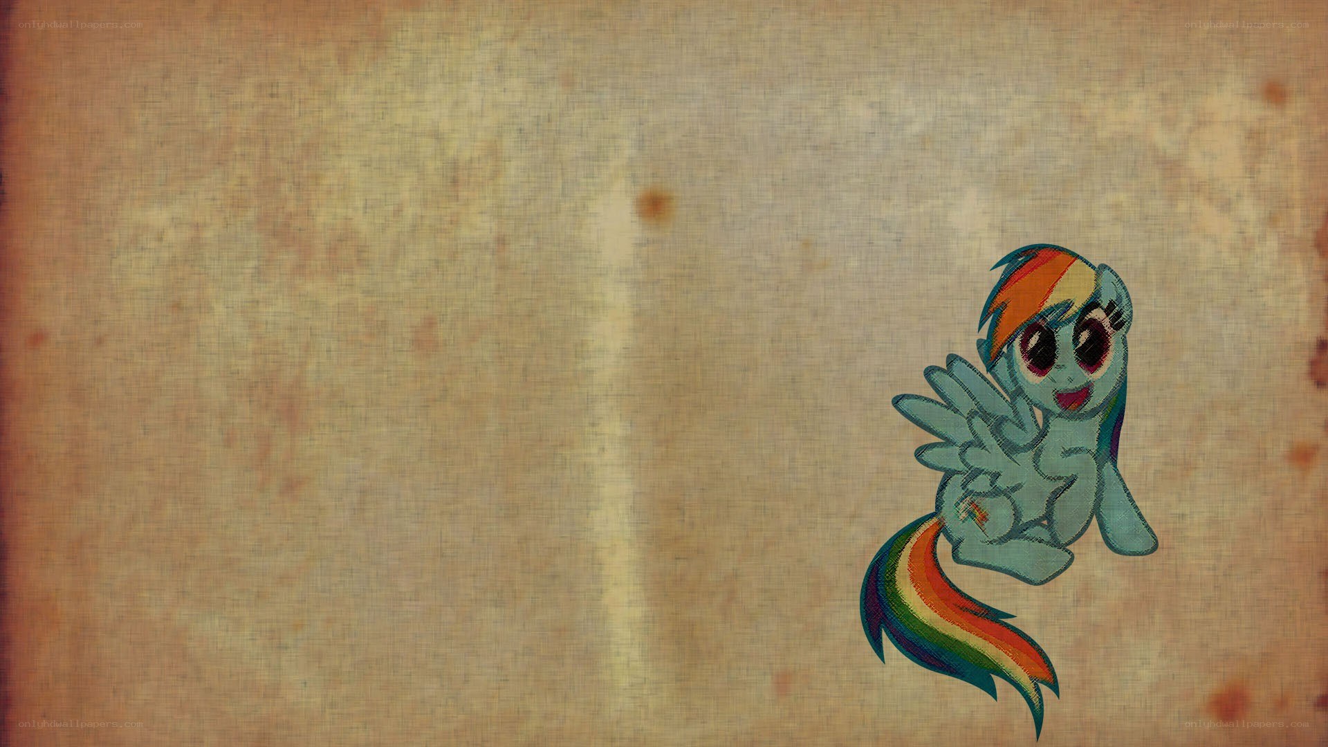 Rainbow Dash on old paper