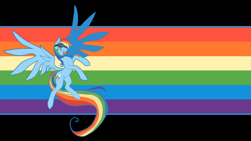 Rainbow Dash on rainbow flag