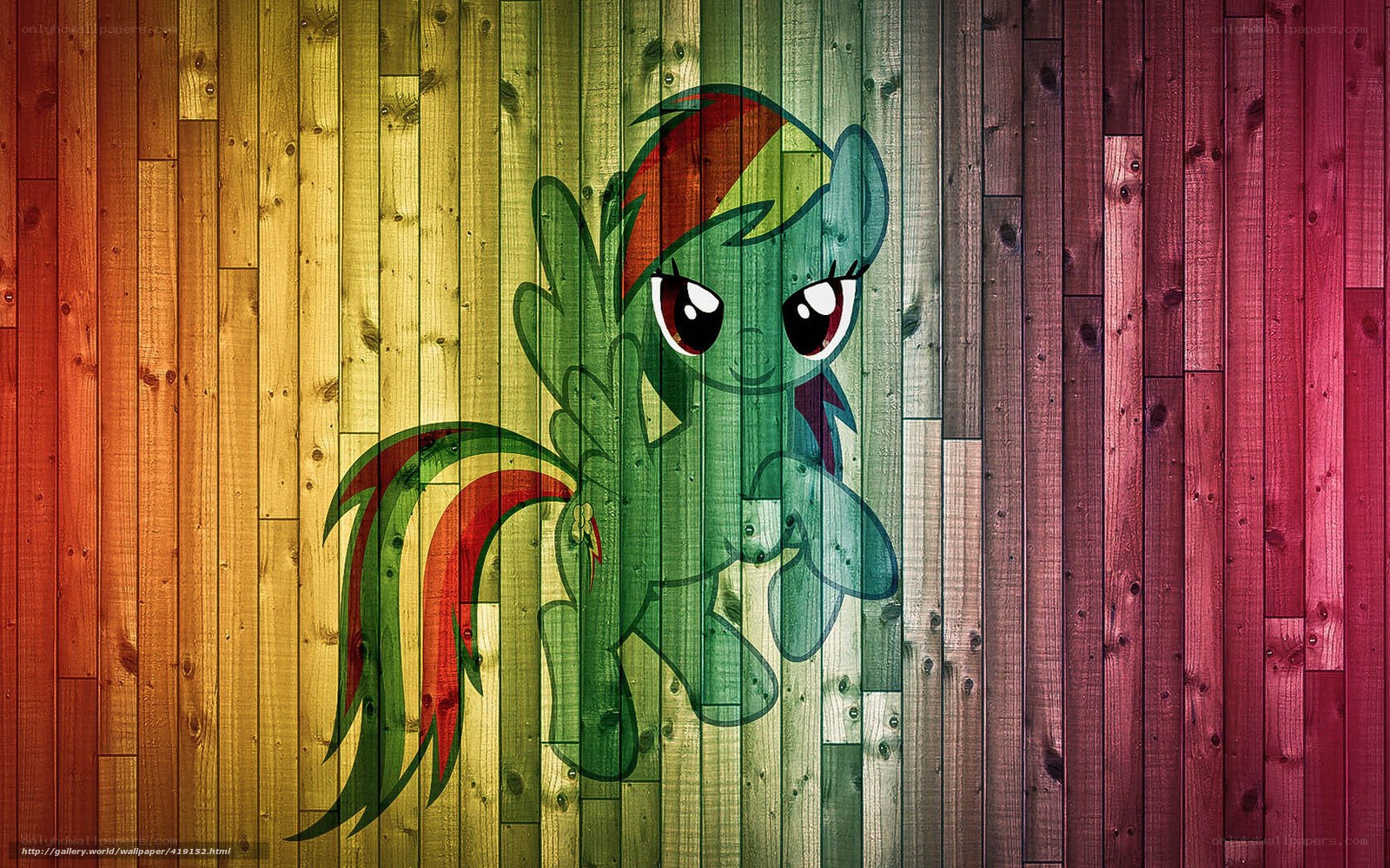 Rainbow Dash on wood