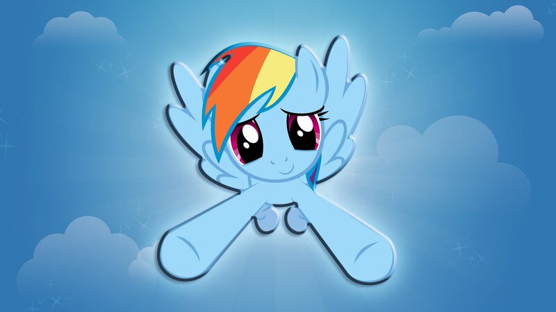 Rainbow Dash Pony — Blue, Serene, Digital Art