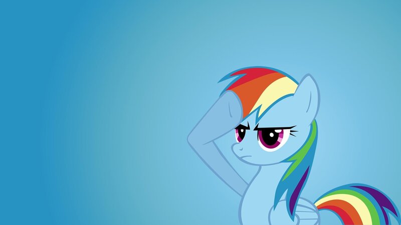 Rainbow Dash saluting