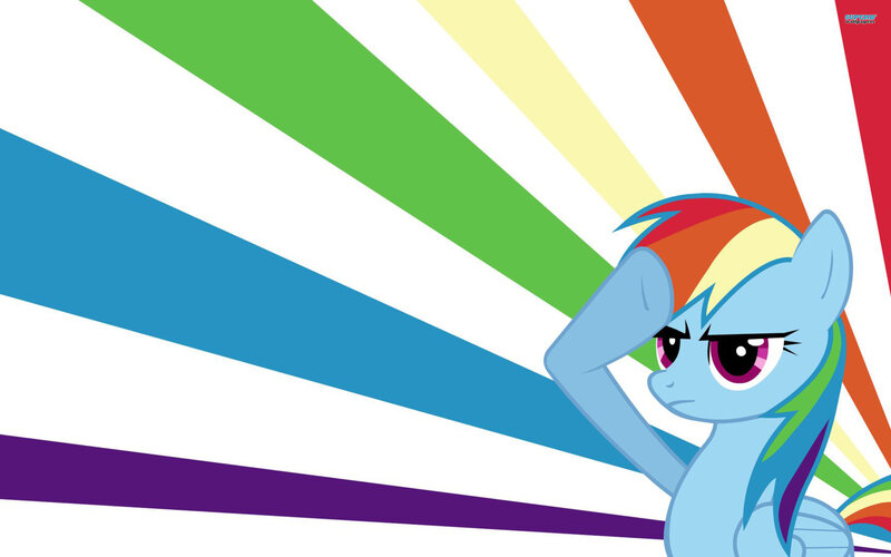 Rainbow Dash saluting