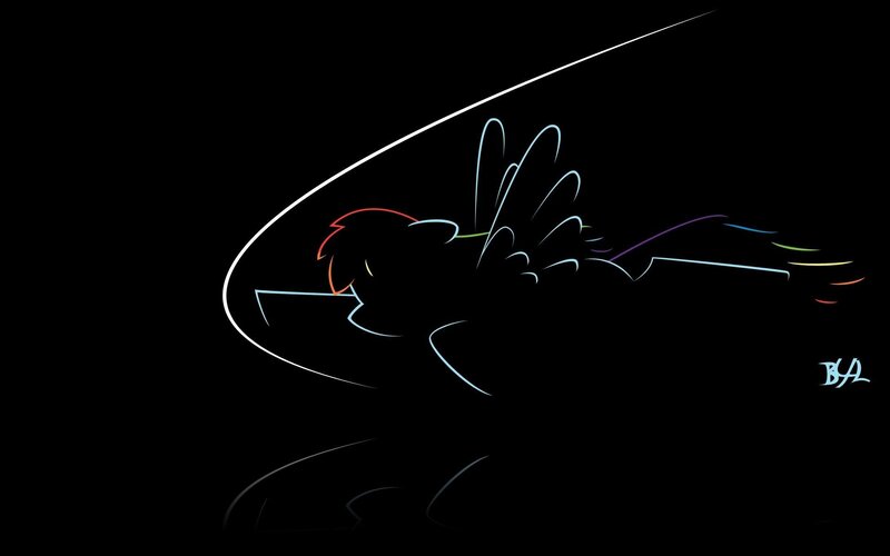 Rainbow Dash silhouette art