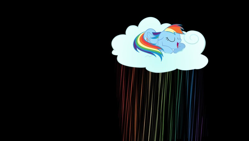 Rainbow Dash sleeping on a cloud