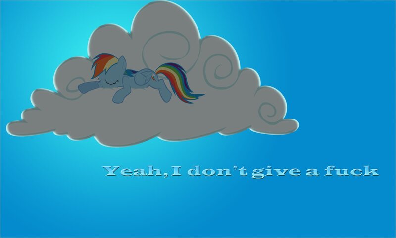 Rainbow Dash sleeping on a cloud