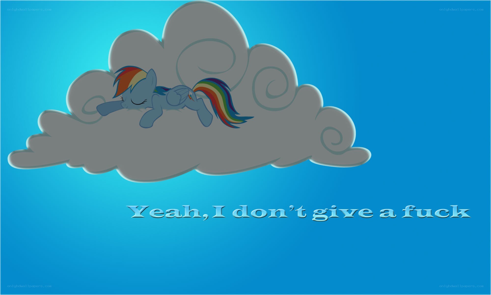 Rainbow Dash sleeping on a cloud
