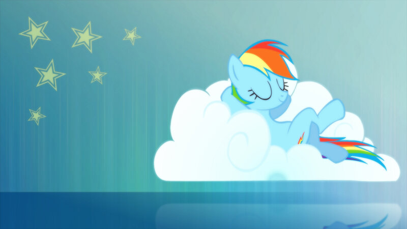 rainbow dash sleeping on cloud