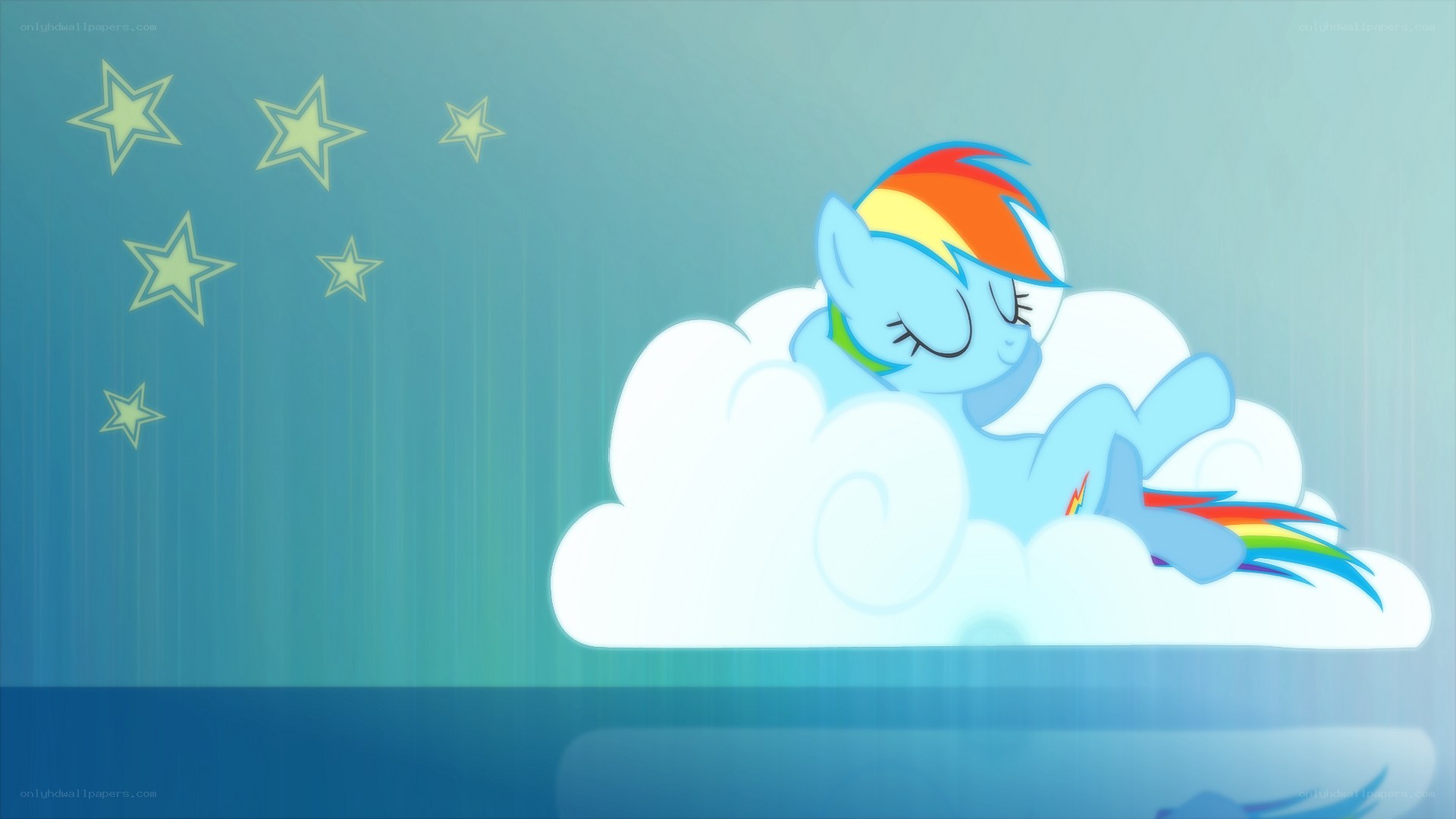 rainbow dash sleeping on cloud