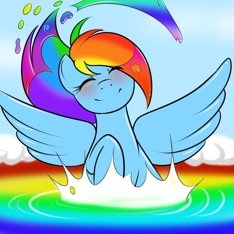 Rainbow Dash splashing