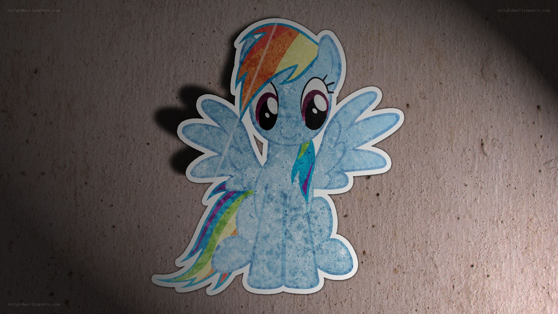 Rainbow Dash sticker on wall