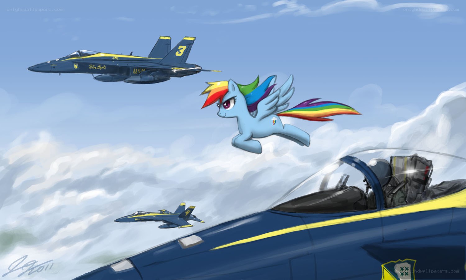 Rainbow Dash with Blue Angels