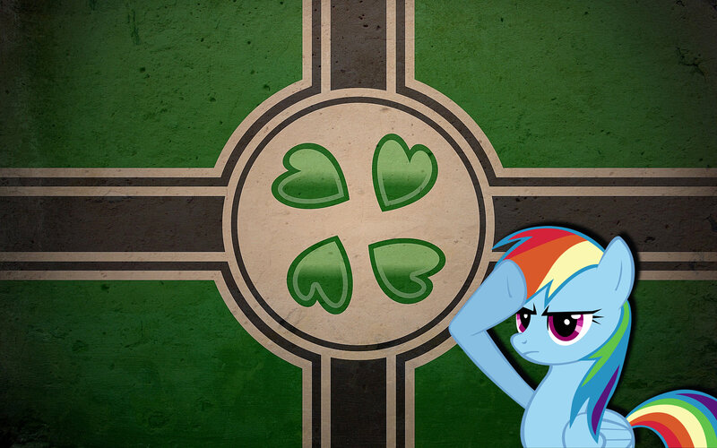 Rainbow Dash with clover emblem