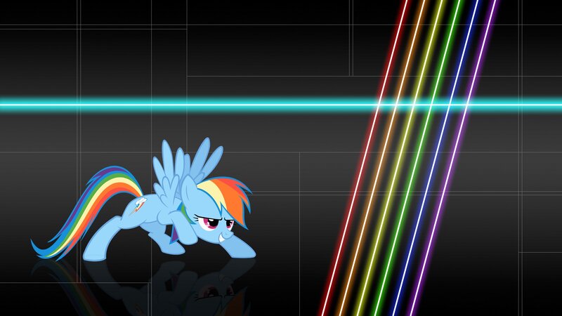 Rainbow Dash with neon lights