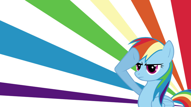 Rainbow Dash with rainbow background