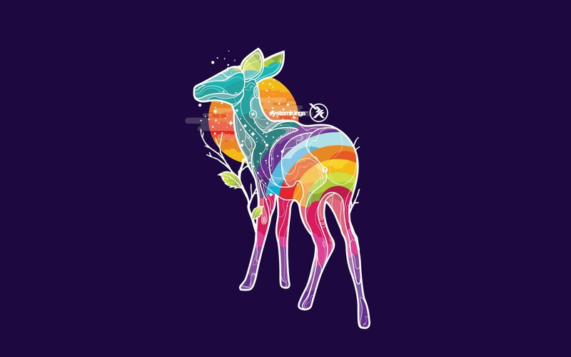 Rainbow Deer Illustration
