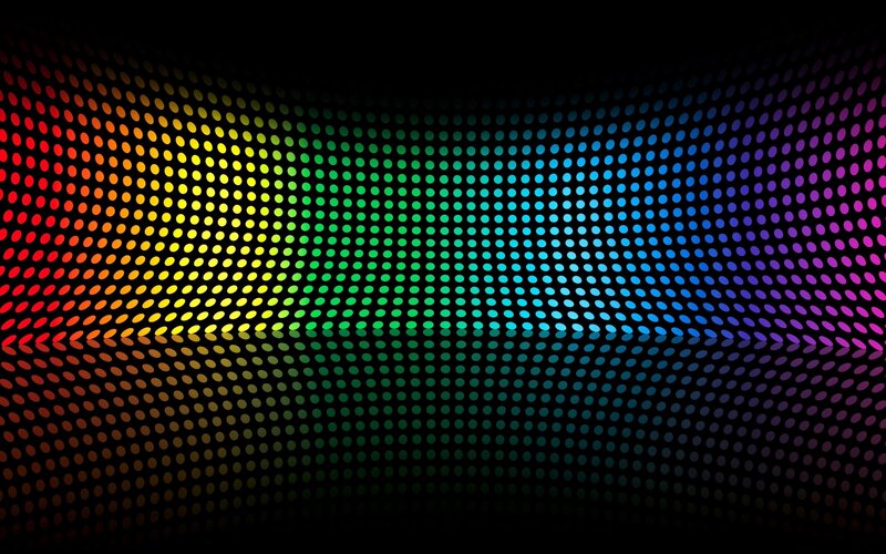 Rainbow Dot Pattern — Black, Dynamic