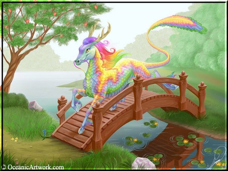 Rainbow Dragon on Bridge