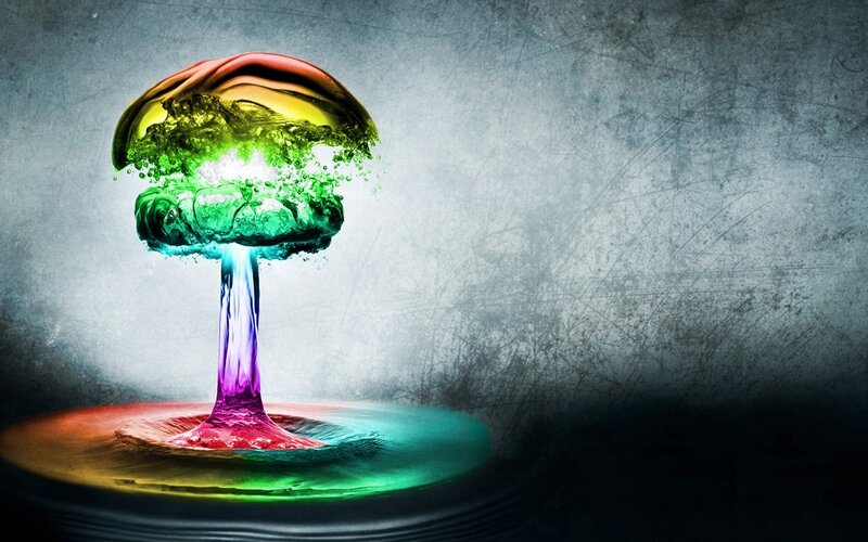 rainbow explosion mushroom cloud