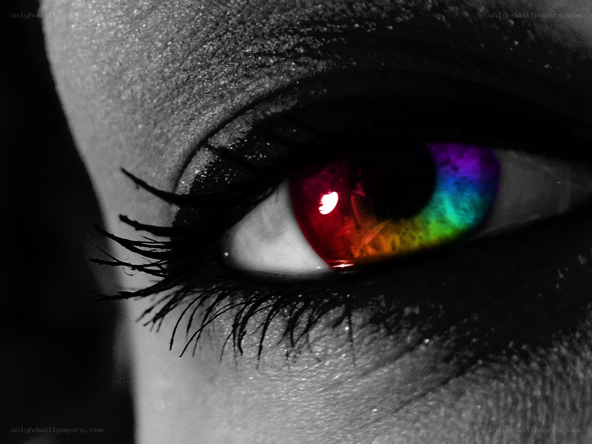 rainbow eye close-up