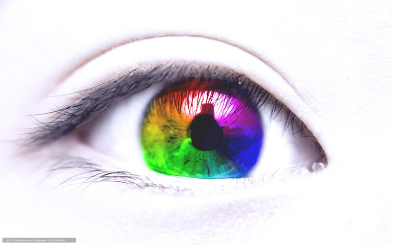 rainbow eye close-up
