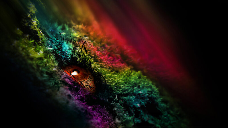rainbow eye in moss