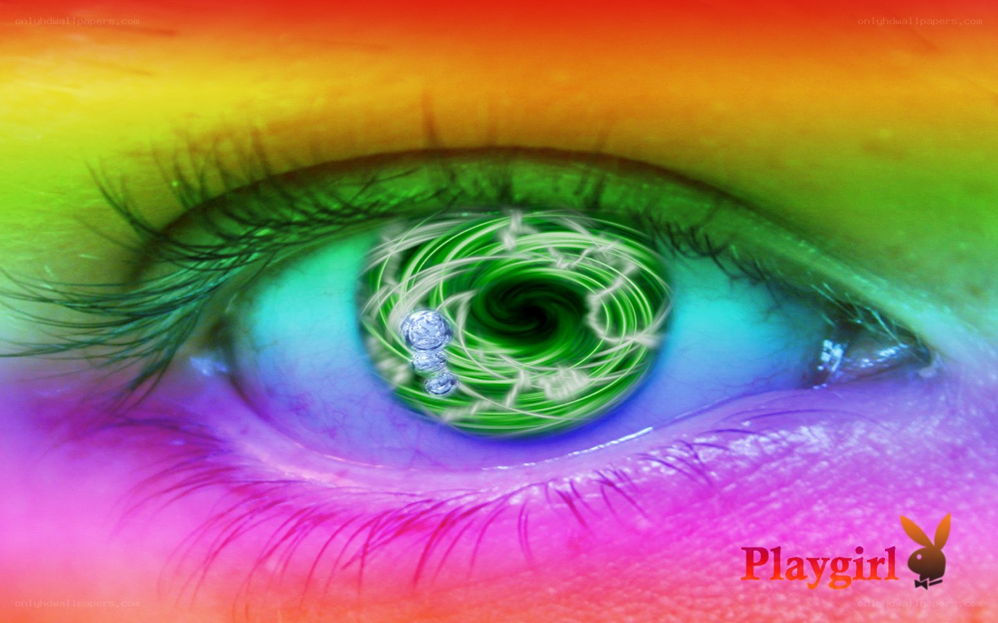 rainbow eye with digital effects