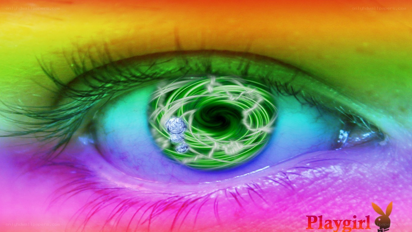 rainbow eye with digital effects