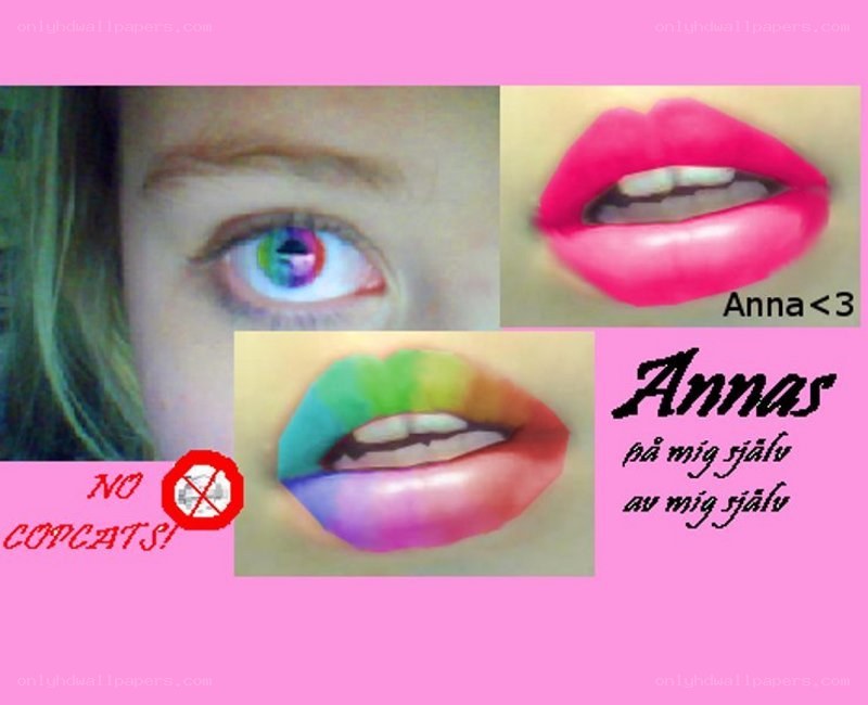 Rainbow eyes and lips collage