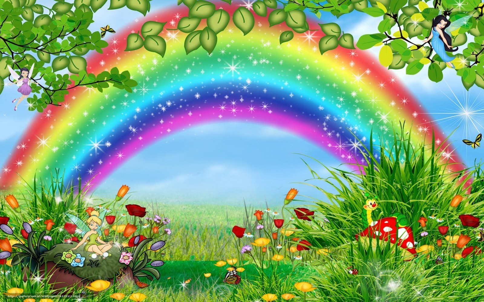 Rainbow fairy garden